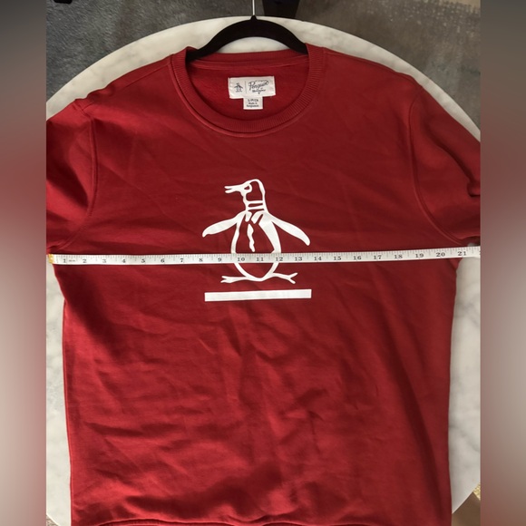 Original Penguin Men Small Pullover Sweater Red Poly/Cotton - Picture 7 of 8